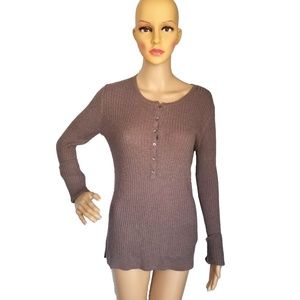 Vince Ribbed Sweater Button